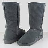 SONG Classic Fur Suede Winter Boots Dark Gray