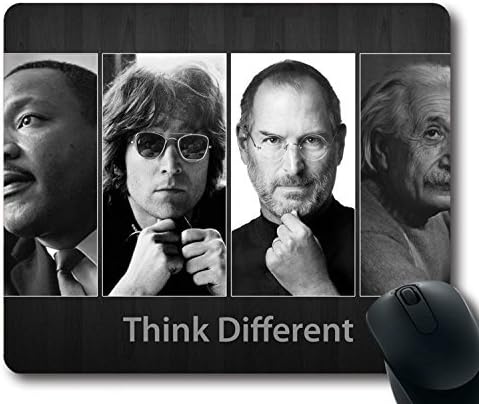HOHP vintage Mouse Pad with think different martin luther king john lennon steve jobs and albert einstein wallpaper Neoprene Rubber Standard Size 9 Inch(220mm) X 7 Inch(180mm) X 1/8(3mm)