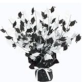Graduate Cap Gleam 'N Burst Centerpiece 15in.,black & white, Pkg/1