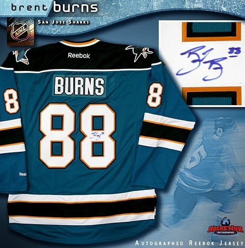 Brent Burns San Jose Sharks Autographed/Hand Signed Teal Reebok Premier Jersey