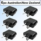 Generic 6-NZ American/European to Australian/New Zealand Outlet Plug Adapter, 6 Pack