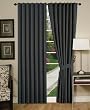Chezmoi Collection Solid Color Charcoal Thermal Insulated Back Tap Window Curtain Panels 108x84L - 1 Pair