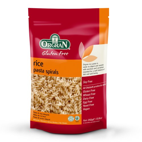OrgraN Gluten Free Rice Pasta, Spirals, 8.8-Ounce Packages (Pack of 7)