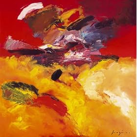Carte d'Art: Pascal Magis "Jaune - Rouge" 14 x 14