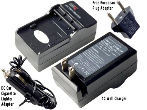 Replacement Battery Charger Kit for Sanyo Xacti VPC-T700 VPC-T700BL VPC-T700P VPC-T700T VPC-T850 VPC-T850BL VPC-T850CP VPC-T1060 VPC-T1060BK VPC-T1060EX Digital Cameras