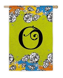 Gablecrest Monogram Silk Reflections Garden Size Flag - O