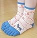 QING OUTDOOR Lightweight Cotton Toe Socks for Women Casual Ankle Socks Cute Pattern Prints Pack of 4