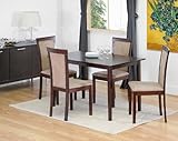 Baxton Studio Spain Dark Brown 5 Piece Modern Dining Set