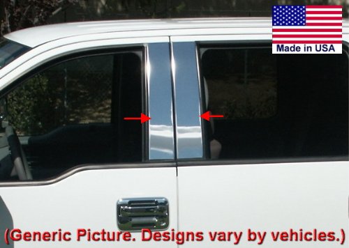 Made in USA! Fit 2004-2013 Ford/Lincoln F-150/Mark LT Stainless Steel Door Pillar Posts Chrome Cover Window Trim-4pc On Sale