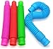 BUNMO Pop Tubes - Sensory Toys - Toddler Toys - Imaginative Play & Stimulating Creative Learning - Hours of Fun for Kids - Tons of Ways to Play - Non-Mouthable Toy 3+ - 4 Pack Large