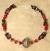 Quartz and Silver Hill Tribe Silver Necklace - Red Glass Beads Are Now Dark Burgundy in Color