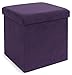 FHE Group Microsuede Folding Storage Ottoman, 15 by 15 by 15 Inches, Purple