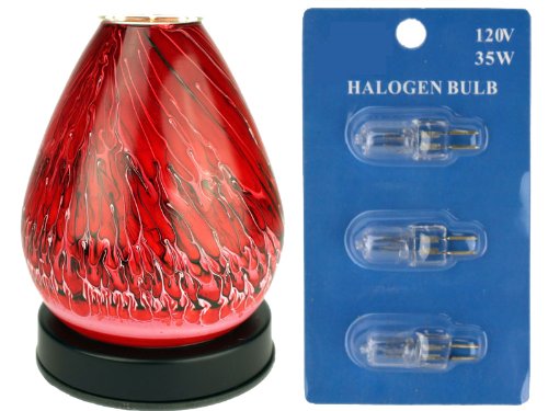 Red Swirl Electric Oil Halogen Bulb