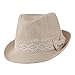 Lace Band Paper Straw Fedora - Tan W18S62C