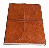 Carnet de notes de luxe indiary - En cuir fin à l'extérieur - Papier puisé à la main à l'extérieur - Grain Leather - hazel