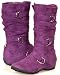 Purple Fashion Ladies Flat Micro-Suede Zipper BOOT