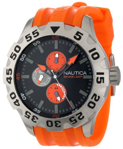 Nautica Men's N15565G BFD 100 Multifunction Black Dial Watch On Sale