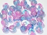 35 Stueck Glasperlen SUN in Farbe: blau - rosa 8 mm