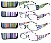 Eyekepper 4-Pack Striped Temples Spring Hinge Reading Glasses +2.75