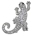 Jewelry : Silver Tone Rhinestone Lizard Animal Pin