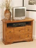 Cairo Corner TV Video DVD Cabinet in Medium Oak