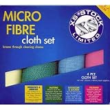 4pk Microfibre Coloured Cleaning Cloths Dusting New