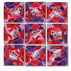 B Dazzle Red Hats Scramble Squares 9 Piece Puzzle