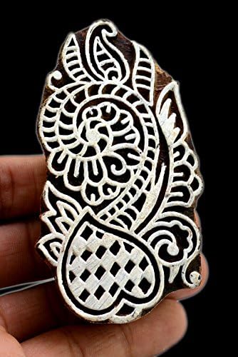Designer Wooden Craft Block Floral Pattern Traditional Indian Block Stamp