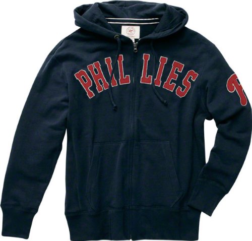 Philadelphia Phillies Navy '47 Brand Slugger Full-Zip Hooded Sweatshirt