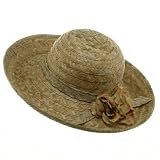 Flower Ladies Straw Hat-Natural