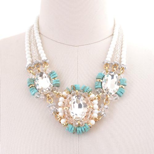 Colorful Turquoise Baroque Style Necklace and Earring Set