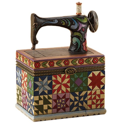 Jim Shore SEWING MACHINE HINGED BOX 4014967