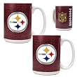 Pittsburgh Steelers NFL 2pc Gameball Ceramic Mug Set - Primary logo by Great American Products