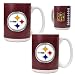 Pittsburgh Steelers NFL 2pc Gameball Ceramic Mug Set - Primary logo by Great American Products