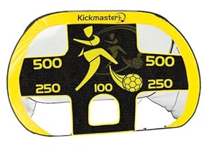 Kickmaster Quick Up But de foot avec cible de tir à montage rapide Jaune/noir