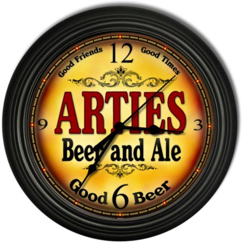 Cover image : Arties 's Beer and Ale Black Cascading Pub Style Wall Clock