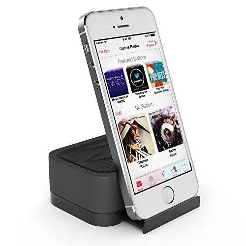 SatechiÂ® iFit-1 Ultra-Portable Rechargeable Speaker Stand 3W Output and 6 hour Rechargeable Battery for Smartphones: iPhone 6 Plus, 6, 5S, 5C, 5, Galaxy S6 Edge, S6, S5, Nokia, Motorola, Nexus (Black)