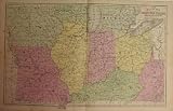 Antique Map of Western States, West Virginia, 1854