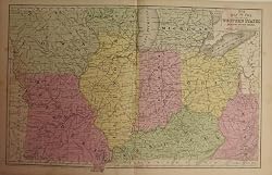 Antique Map of Western States, West Virginia, 1854