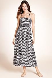 Halterneck Tribal Print Shirred Dress