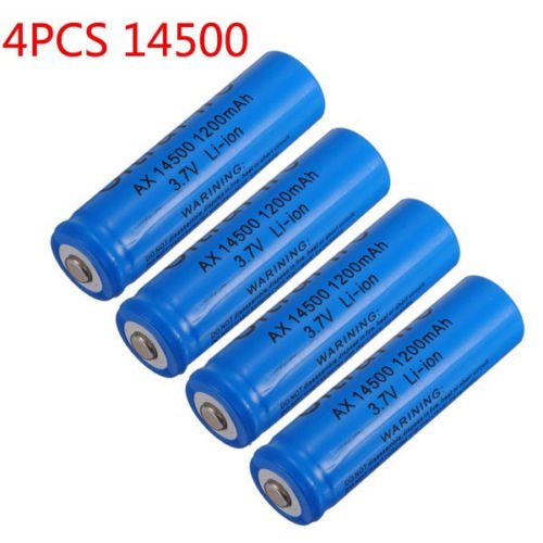 UltraFire New3.7V 14500 1200mAh Rechargable Li-Ion Batteries (4-count)