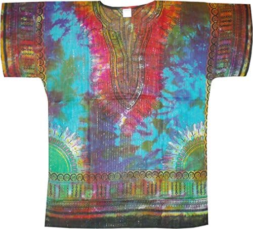 Tie-Dye Dashiki + FREE Taureg Bracelet Cotton Traditional Design By AmericanDashiki