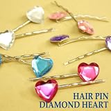 Cuteなヘアアクセ・ダイヤモンド・ハート・ヘアピン・DIAMOND HEART HAIR PIN pink diamond