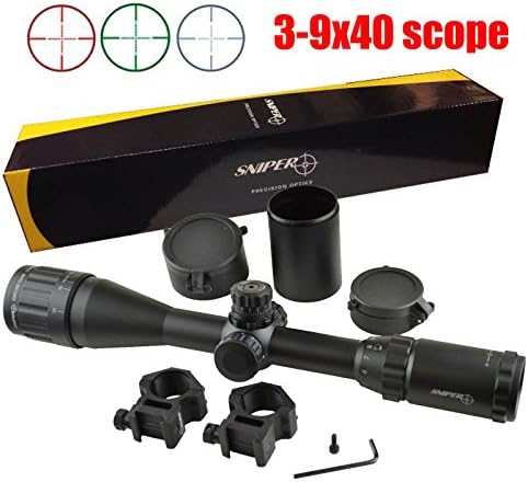 Ledsniper®sniper Scope 3-9x40, with Front Ao, Ring, QTA W/e, Side Wheel Rgb Ill, Flip-open Lens Caps, 2.5" Sunshade