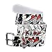 REMEMBER FOREVER BELT W/SKULLS & GRAFITTI PRINT - S