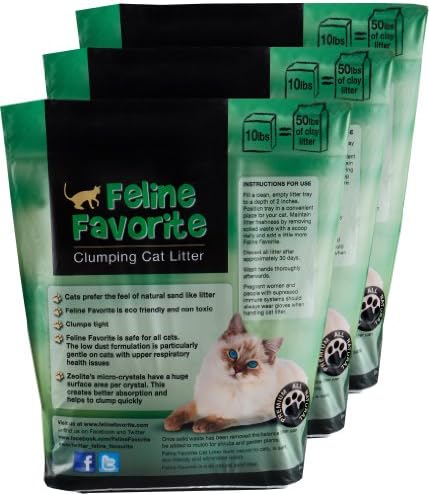 Feline Favorite FF30 Premium All-Natural Clumping Cat Litter, 10-Pound Bags (Pack of 3)