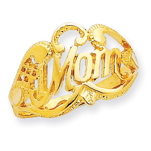 14k Polished Mom Ring