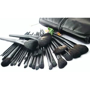 Shany Super Professional Brush Set with Leather Pouch, 32 Count