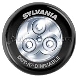 Sylvania Dimmable Black DOT-it Self-Adhesive Bright White LED Light