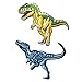 2 Pcs T-Rex & Velociraptor Dinosaur World Iron On Patches, Jurassic Tyrannosaurus Rex Sew On Applique Patchï¼ŒCool Dinosaur Park Embroidered Patches, for Men, Women, Boys, Girls, Kids - SO Coolï¼